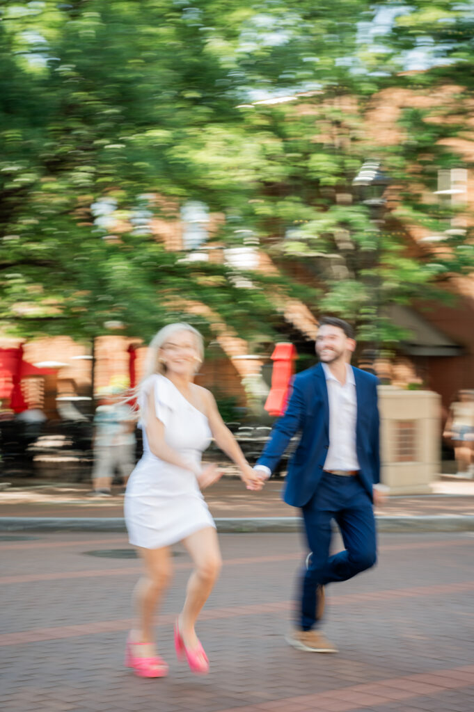 Main Street Greenville SC engagement shoot in front of M Judson