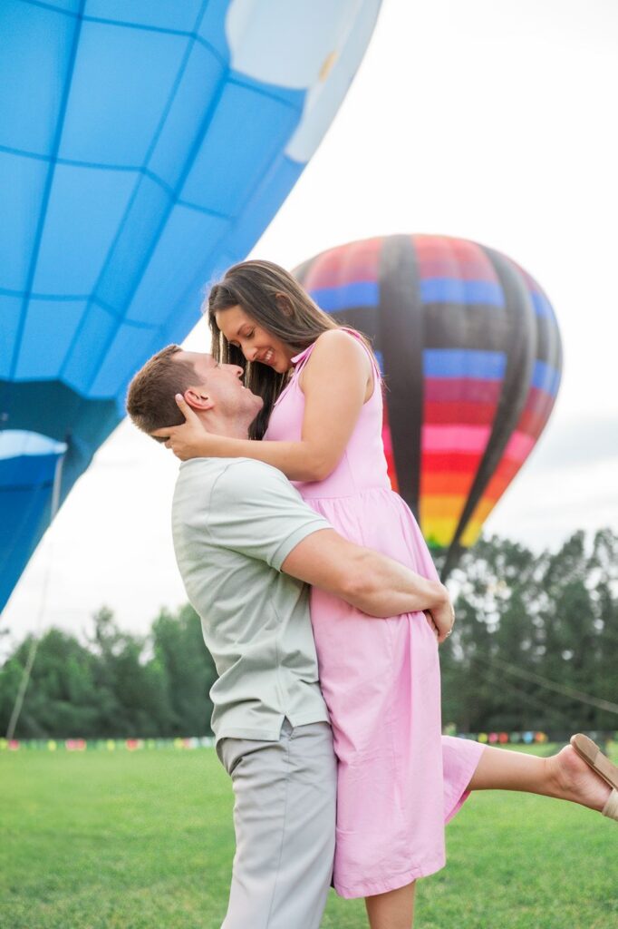 Pastel outfits at hot air balloon festival