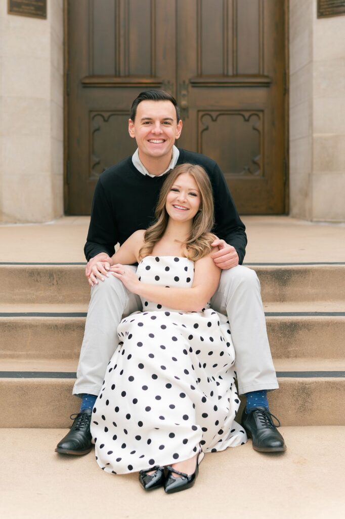 Charleston Engagement outfit idea with polka dot dress
