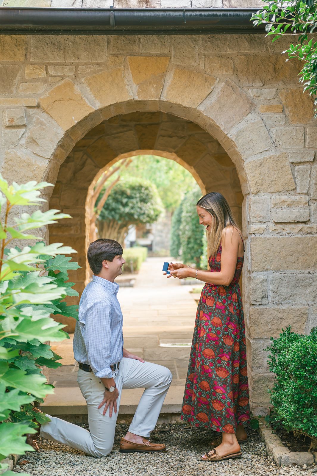 Guy proposing at The Reserve at Lake Keowee