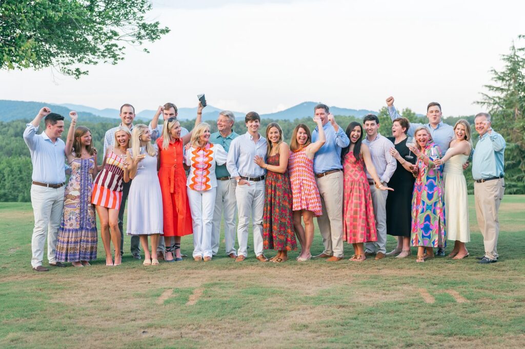 Family photo at the Clubhouse at The Reserve at Lake Keowee