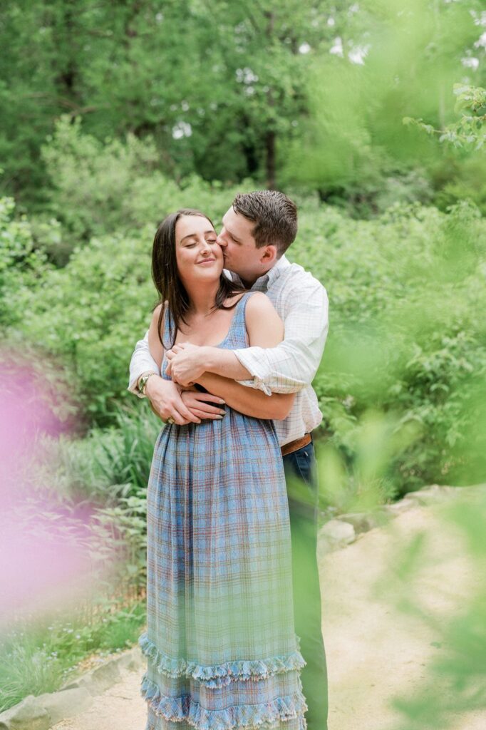 Clemson garden engagement portrait